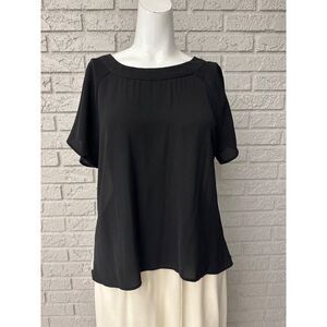 Liberty Love Women Color Block Hi-Lo Accordion Plead Blouse Size S